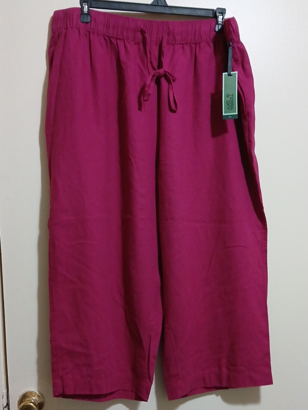 Terra & Sky Women's 2X Pull On Linen Pant